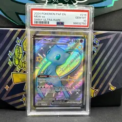 2024 POKEMON PAF EN-PALDEAN FATES SHINY ULTRA RARE #216 MEW EX PSA 10 - Image 1