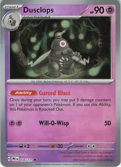 Dusclops (Master Ball Pattern) 036/131 Prismatic Evolutions Pokemon Holo NM - Image 1