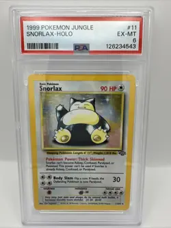 1999 Pokemon Jungle Snorlax Holo Rare Unlimited, 11/64 PSA 6 - Image 1