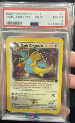 Graded 2000 Pokemon Rocket Dark Dragonite-Holo #5 Card PSA 6 Rare Rings New Slab - Image 1