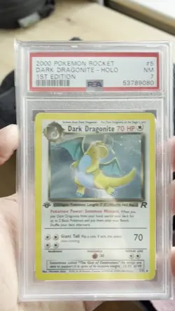 2000 Pokemon DARK DRAGONITE 5/82 Team Rocket 1st Edition Holo Rare English PSA 7 - Image 2