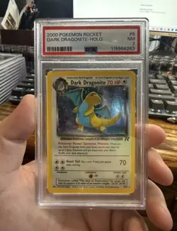 2000 POKEMON ROCKET #5 DARK DRAGONITE-HOLO PSA 7 - Image 1