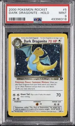 2000 POKEMON ROCKET #5 DARK DRAGONITE-HOLO PSA 9 - Image 1