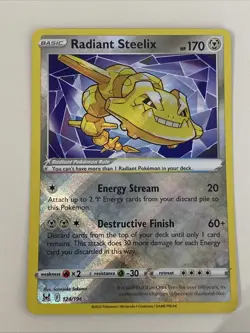 Pokemon - Radiant Steelix 124/196 - Lost Origin Rare NM - Plus Free Card - Image 1