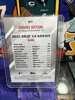 Topps 2025 MLB Leaders Runs Shohei Ohtani Los Angeles Dodgers #CN-9 Insert Card - Image 3