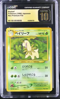 Pokemon Card Bayleef No. 153 Neo Premium File CGC 10 PRISTINE - Image 1