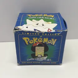 Pokemon TOGEPI 23K Gold Plated Trading Card 1999 Burger King Toy (With Ball/Box) - Image 1