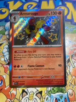 Armarouge 115/091 Shiny Rare Paldean Fates Pokemon TCG - Image 1