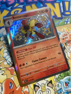 Armarouge 115/091 Shiny Rare Paldean Fates Pokemon TCG - Image 2