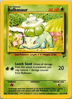 Bulbasaur 67/130 Base Set 2 Common LP Pokemon TCG - Image 1