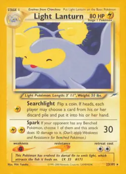 LIGHT LANTURN 23/105 RARE NEO DESTINY POKEMON UNLIMITED NEAR MINT - Image 1