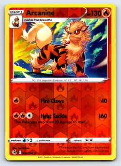 Arcanine 033/264 Rare Fusion Strike Pokemon Reverse Holo NM/M - Image 1