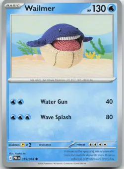 Wailmer 015/084 Asako Ito Art Common Pitch Black IN HAND Pokemon TCG NM - Image 1