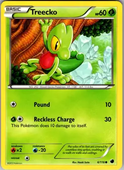Treecko 6/116 Common Plasma Freeze Pokemon Lightly Played - Image 1