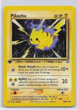 Pikachu 70/111 Common Neo Genesis Pokemon 1st Edition Lightly Played - Image 1