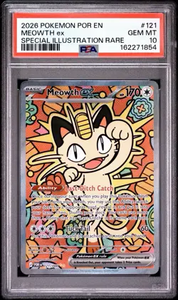 2026 POKEMON POR EN-PERFECT ORDER SPECIAL ILLUSTRATION RARE MEOWTH EX PSA 10 - Image 1