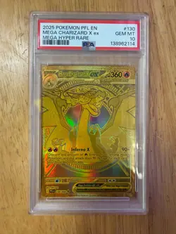 2025 POKEMON PFL EN-PHANTASMAL FLAMES MEGA HYPER RARE MEGA CHARIZARD X EX PSA 10 - Image 1