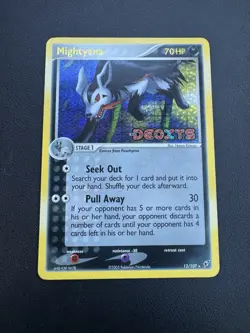 POKEMON TCG MIGHTYENA 12/107 EX DEOXYS RARE REVERSE FOIL STAMPED!! - Image 1