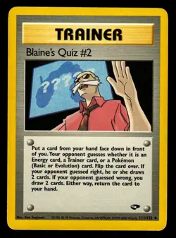 LP Unlimited Blaine's Quiz #2 111/132 Gym Challenge Pokemon 2000 Ken Sugimori - Image 1