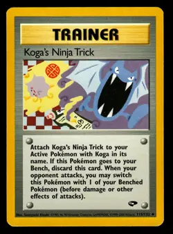 LP Unlimited Koga's Ninja Trick 115/132 Gym Challenge Pokemon Sumiyoshi Kizuki - Image 1