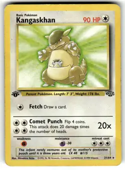 Kangaskhan 21/64 Rare Jungle Pokemon 1st Edition Moderately Played - Image 1