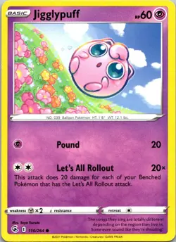 Jigglypuff 110/264 Fusion Strike Pokemon TCG Common NM - Image 1