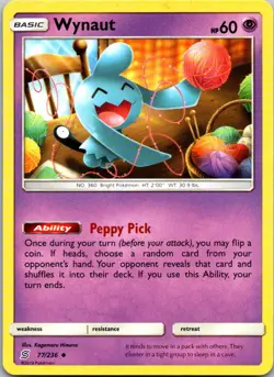 Wynaut 77/236 Unified Minds Pokemon TCG UC NM - Image 1