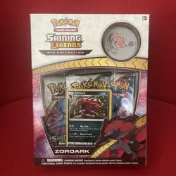 Pokemon TCG Sun & Moon Shining Legends Zoroark Pin Collection Factory Sealed Box - Image 1