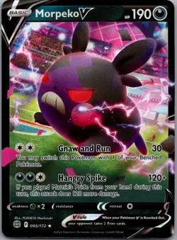 Morpeko V 095/172 Brilliant Stars Pokemon TCG Holo V Rare NM - Image 1