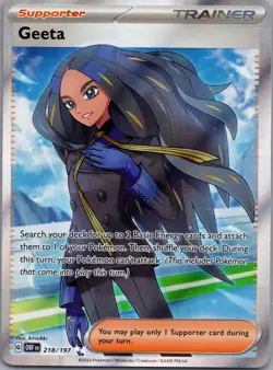 Geeta 218/197 Obsidian Flames Pokemon TCG Holo Ultra Rare NM - Image 1