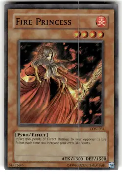 | Yugioh Fire Princess LON-034 Super Rare Labyrinth Of Nightmare - Image 1