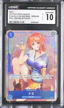 CGC 10 One Piece Nami OP09-050 Emperors In The New World Alt Art Jpn - Image 1