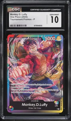 MONKEY D. LUFFY Tournament CGC 10 ENGLISH One Piece Promp P - Image 1