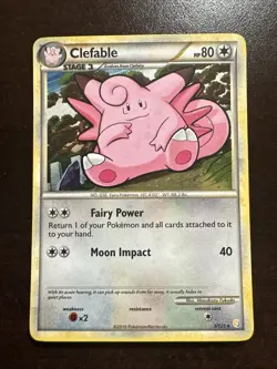Clefable 3/123 LP Holo Pokemon TCG heart Gold Soul Silver - Image 1