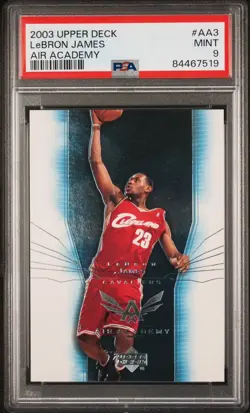 2003-04 Upper Deck Air Academy LeBron James #AA3 RC ROOKIE INSERT CAVS PSA 9🏀 - Image 1