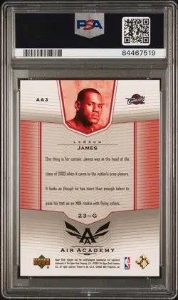 2003-04 Upper Deck Air Academy LeBron James #AA3 RC ROOKIE INSERT CAVS PSA 9🏀 - Image 2