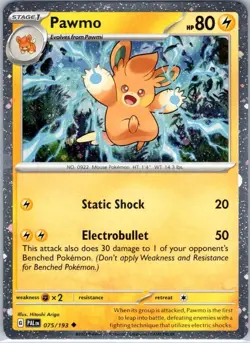 Pawmo 075/193 NM Cosmo Holo – 2023 Pokemon TCG Paldea Evolved Promo Card - Image 1