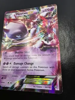 Mewtwo EX 62/162 Holo EX Rare BREAKthrough Pokemon TCG Foil Card Lightly Played - Image 3