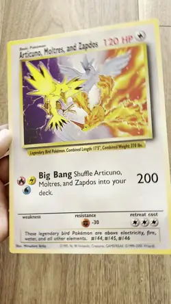 Jumbo Pokemon Legendary Birds Promo Card Articuno, Moltres, Zapdos WOTC - Image 2