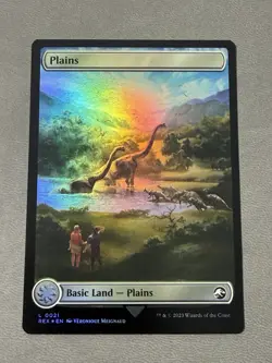 MTG / Plains / REX / #0021 / FOIL (Full Art) / Land / NM - Image 1