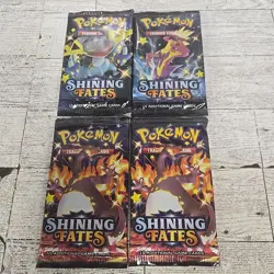 Pokemon Shining Fates Lot of 4 Booster Packs Sealed - Image 1