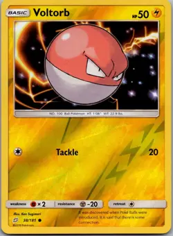 Voltorb 38/181 Common Team Up Pokemon Reverse Holo Near Mint - Image 1