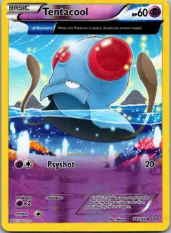 Tentacool 71/160 Uncommon Primal Clash Pokemon Reverse Holo Lightly Played - Image 1