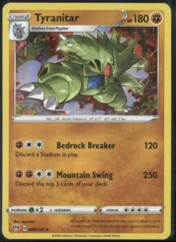 Tyranitar 088/189 Holo Rare Darkness Ablaze Pokemon Near Mint - Image 1
