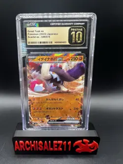 Great Tusk ex Pokemon 2023 Scarlet Ex 049/078 Holo CGC Pristine 10 - Image 1