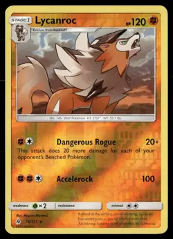 Lycanroc 76/131 Rare Forbidden Light Pokemon Reverse Holo NM - Image 1