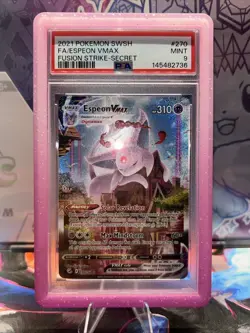 Espeon VMAX 270/264 Fusion Strike Secret Rare Alt Art Pokemon PSA 9 - Image 1