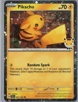 Pikachu (Pokemon Day 2026) 051/162 Holo Pokemon Near Mint - Image 1