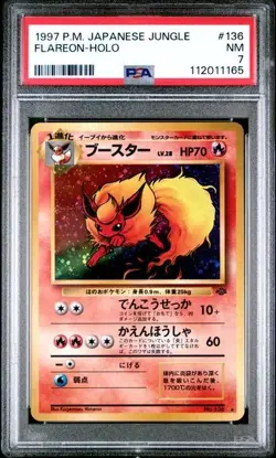 Flareon Holo 136 Jungle Pokemon Japanese PSA 7 - Image 1