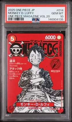 PSA 10 ONE PIECE JAPANESE PROMOS 014 MONKEY D. LUFFY ONE PIECE VOL.20 - Image 1
